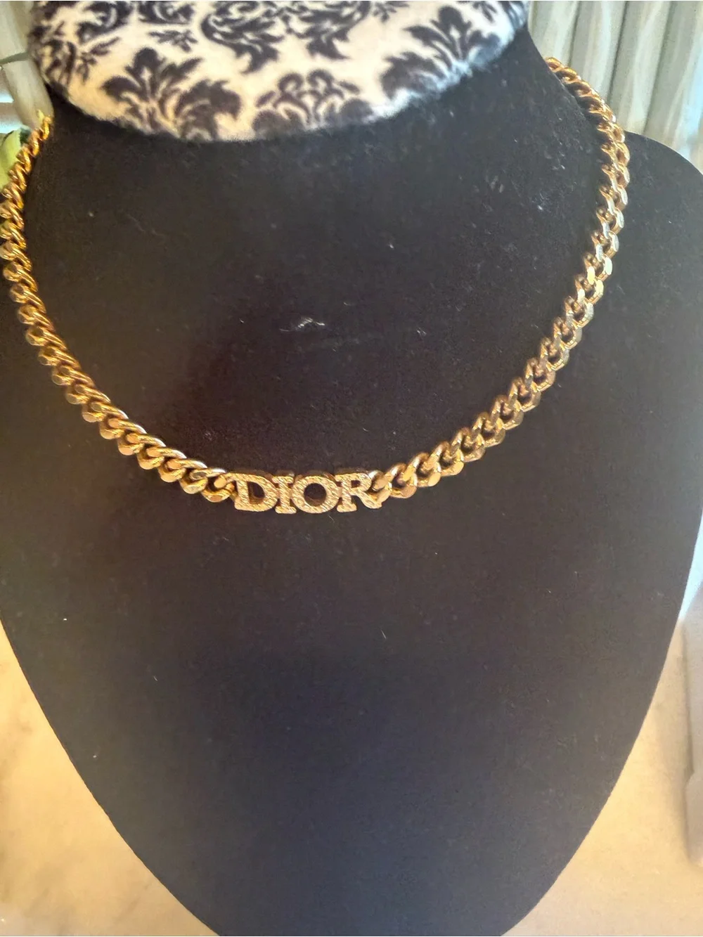 Dior Gold-Tone 'DIOR' Chain Necklace